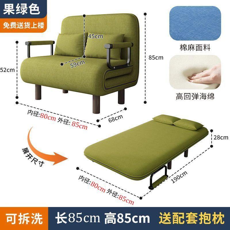 Modern folding sofa bed apartment small apartment simple single and double folding sofa with armrest