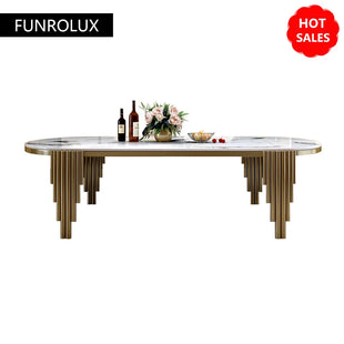 Stainless steel Dining Room Set Home Furniture modern marble dining table