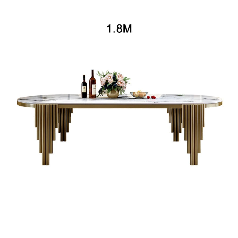 Stainless steel Dining Room Set Home Furniture modern marble dining table