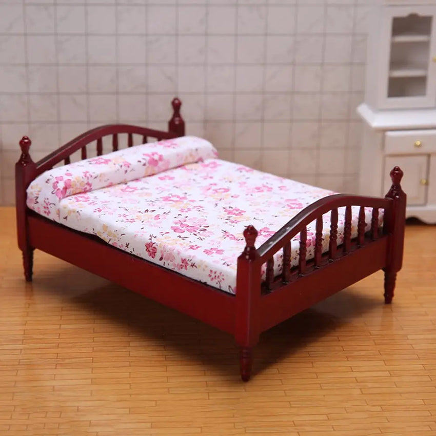 Kids Bedroom 1:12 Doll Houses Miniature Furniture Dollhouse Furniture Bed/Bedside Table For Dolls