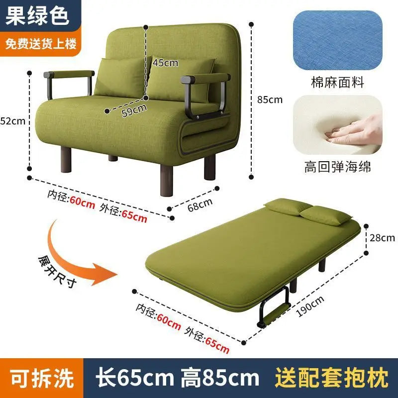 Modern folding sofa bed apartment small apartment simple single and double folding sofa with armrest
