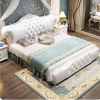 Wood Modern Bed Luxury Leather Classic Wedding Bed European Confortable Safe Camas De Matrimonio Dormitorio Bedroom Furniture