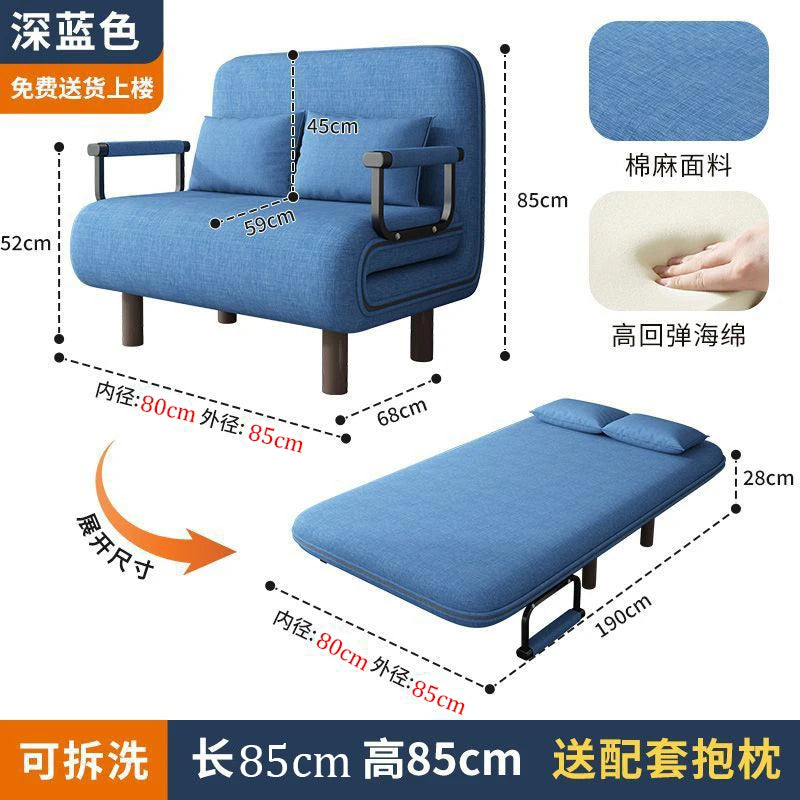 Modern folding sofa bed apartment small apartment simple single and double folding sofa with armrest