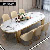 Stainless steel Dining Room Set Home Furniture modern marble dining table