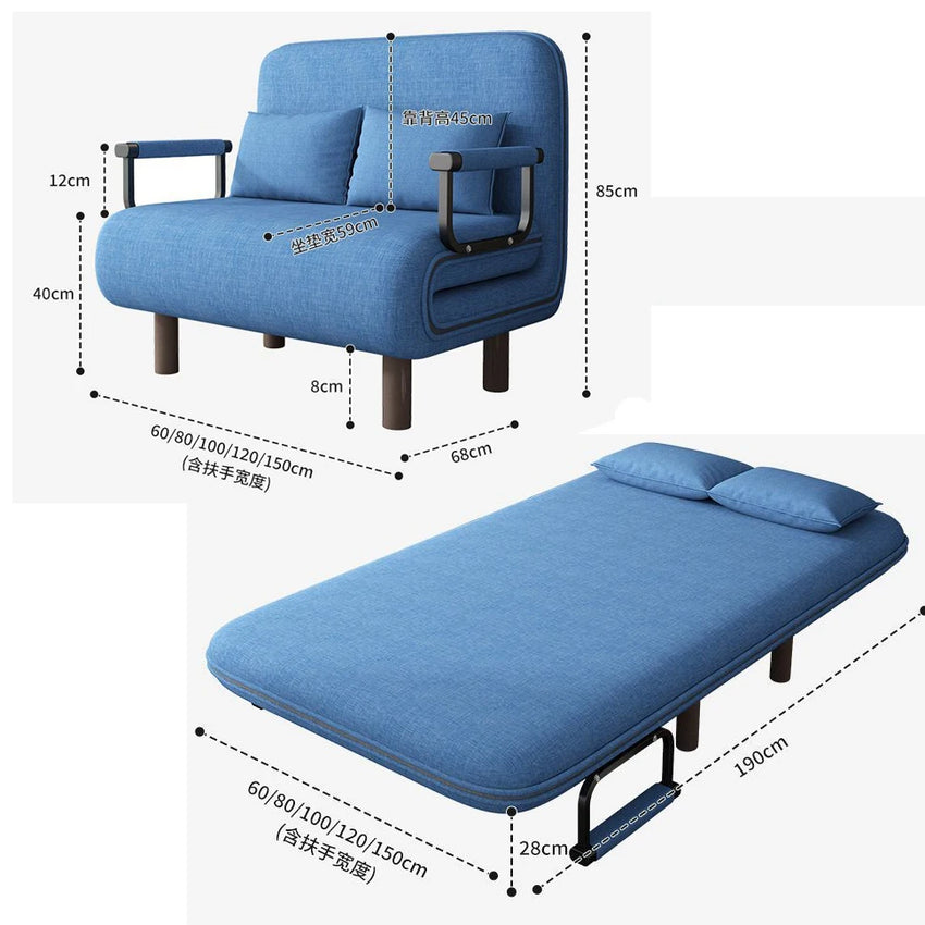 Modern folding sofa bed apartment small apartment simple single and double folding sofa with armrest