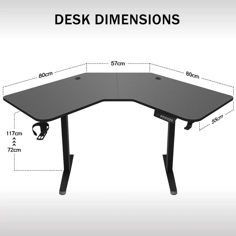Electric Standing Desk, Adjustable Height, Electric Corner Standing Desk, Sit Stand Up Desk for Home Office Computer Workstation