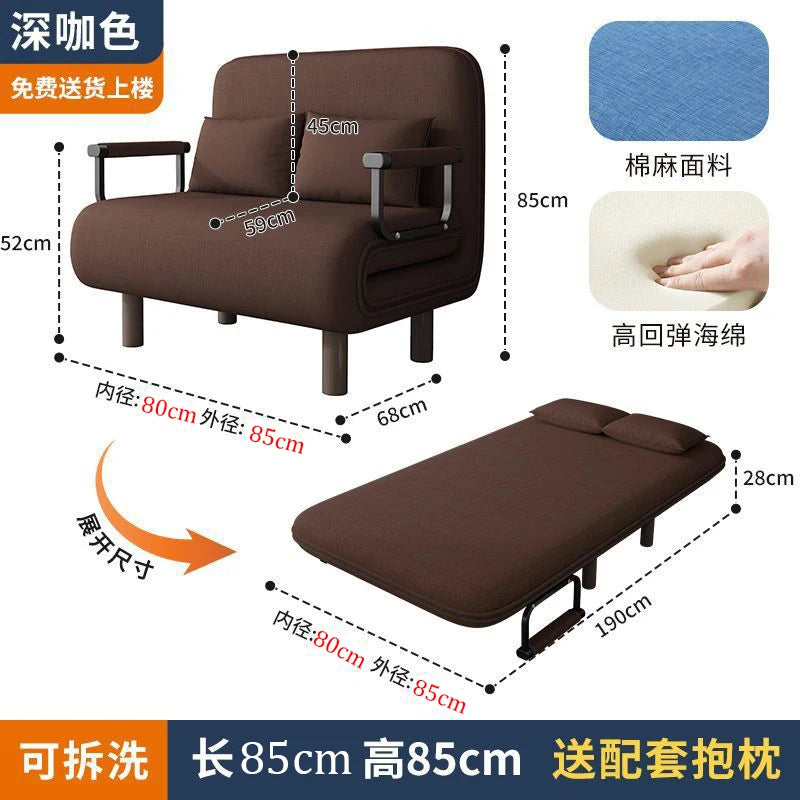 Modern folding sofa bed apartment small apartment simple single and double folding sofa with armrest