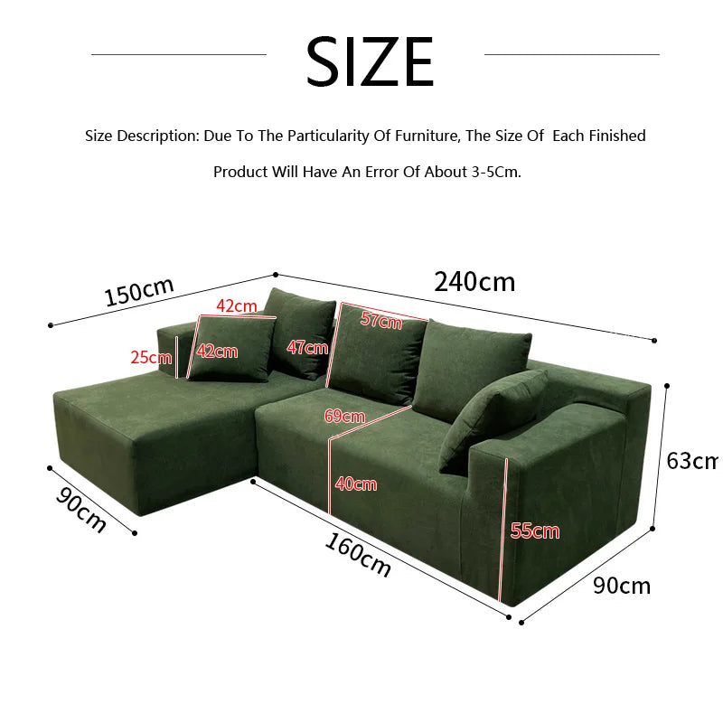 Modern Upholstered Corner Sofa Fabric