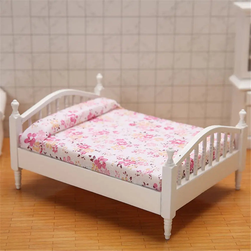 Kids Bedroom 1:12 Doll Houses Miniature Furniture Dollhouse Furniture Bed/Bedside Table For Dolls