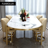 Stainless steel Dining Room Set Home Furniture modern marble dining table
