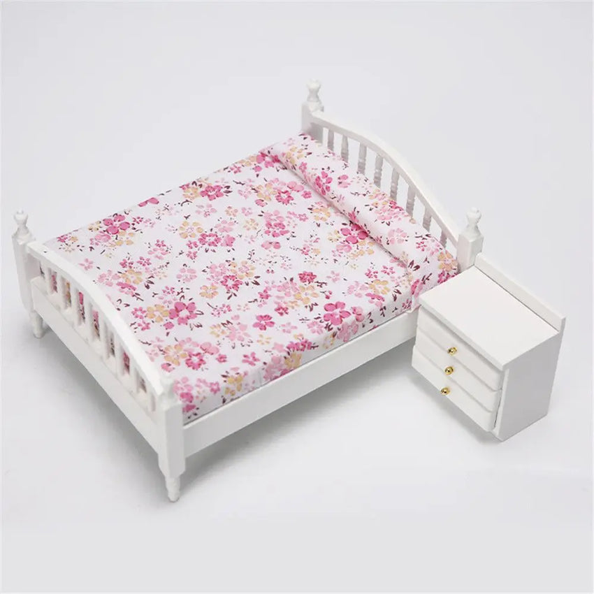 Kids Bedroom 1:12 Doll Houses Miniature Furniture Dollhouse Furniture Bed/Bedside Table For Dolls