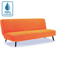 Water-Resistant Armless Sofa Bed Cover Solid Color Stretchable Elastic Slipcover Folding Furniture Home Futon Sofa Bench Cover