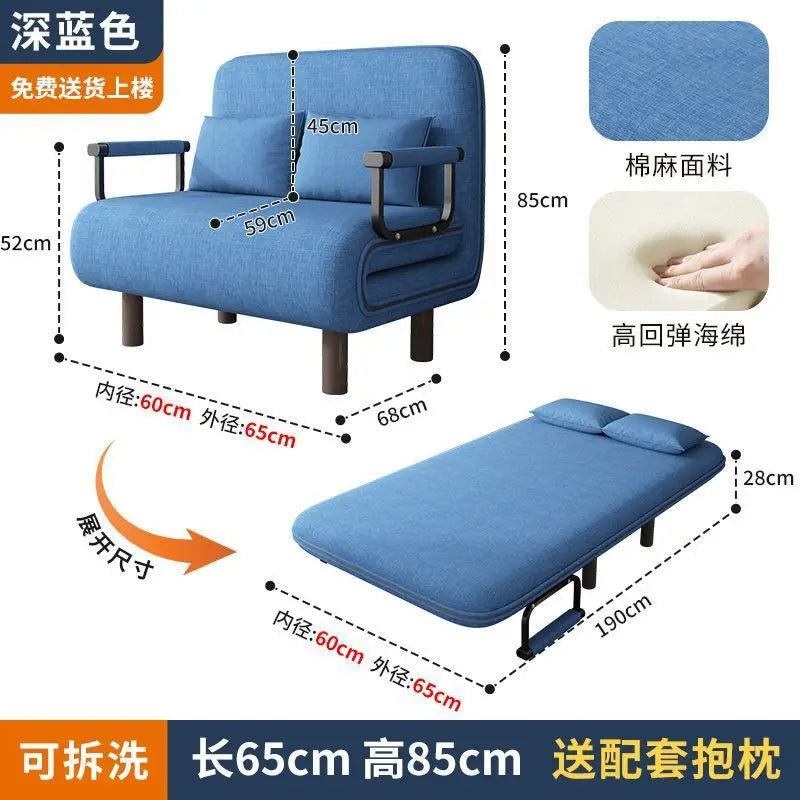 Modern folding sofa bed apartment small apartment simple single and double folding sofa with armrest