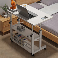 Small Office Desk Adjustable Height Side Mobile Stand Up Desk with Wheels  Portable Rolling Desks Laptop Computer Bedside