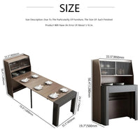 Multifunctional Dining Table Expandable Dining Table Storage Space Saving Rectangular Dining Table