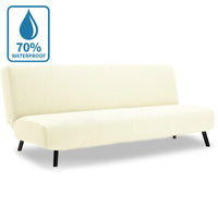 Water-Resistant Armless Sofa Bed Cover Solid Color Stretchable Elastic Slipcover Folding Furniture Home Futon Sofa Bench Cover