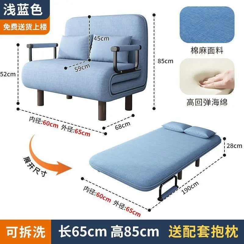 Modern folding sofa bed apartment small apartment simple single and double folding sofa with armrest